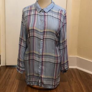Light blue button down Blouse, size 2X